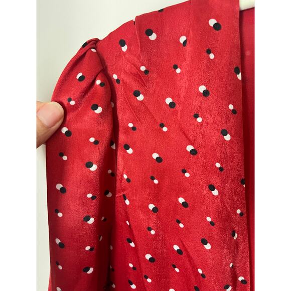 House of Harlow 1960 x Revolve sz. XS Vera Polka Dot Print Jumpsuit Red - Picture 8 of 12